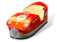 a box with a red car on it