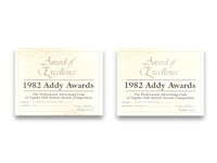 a pair of certificates for the ady awards