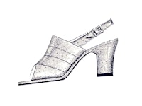 a drawing of a high heeled shoe