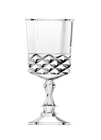 a silver goblet on a white background