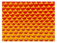 mexican hats on a red background