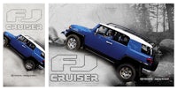 a blue toyota fj cruiser and a blue toyota fj cruiser