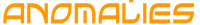 an orange and black logo with the word anomalies