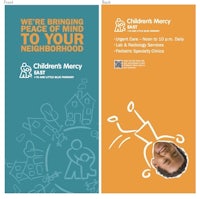 a children's mercy brochure with a picture of a man and a woman