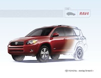 a red toyota rav4 is shown on a white background