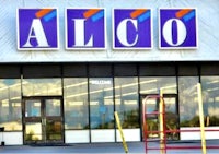 a store with a sign that says alco