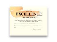 a certificate of excellence for the professional athletic club of phoenix