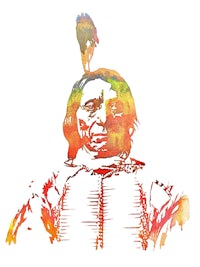 a watercolor painting of an indian man